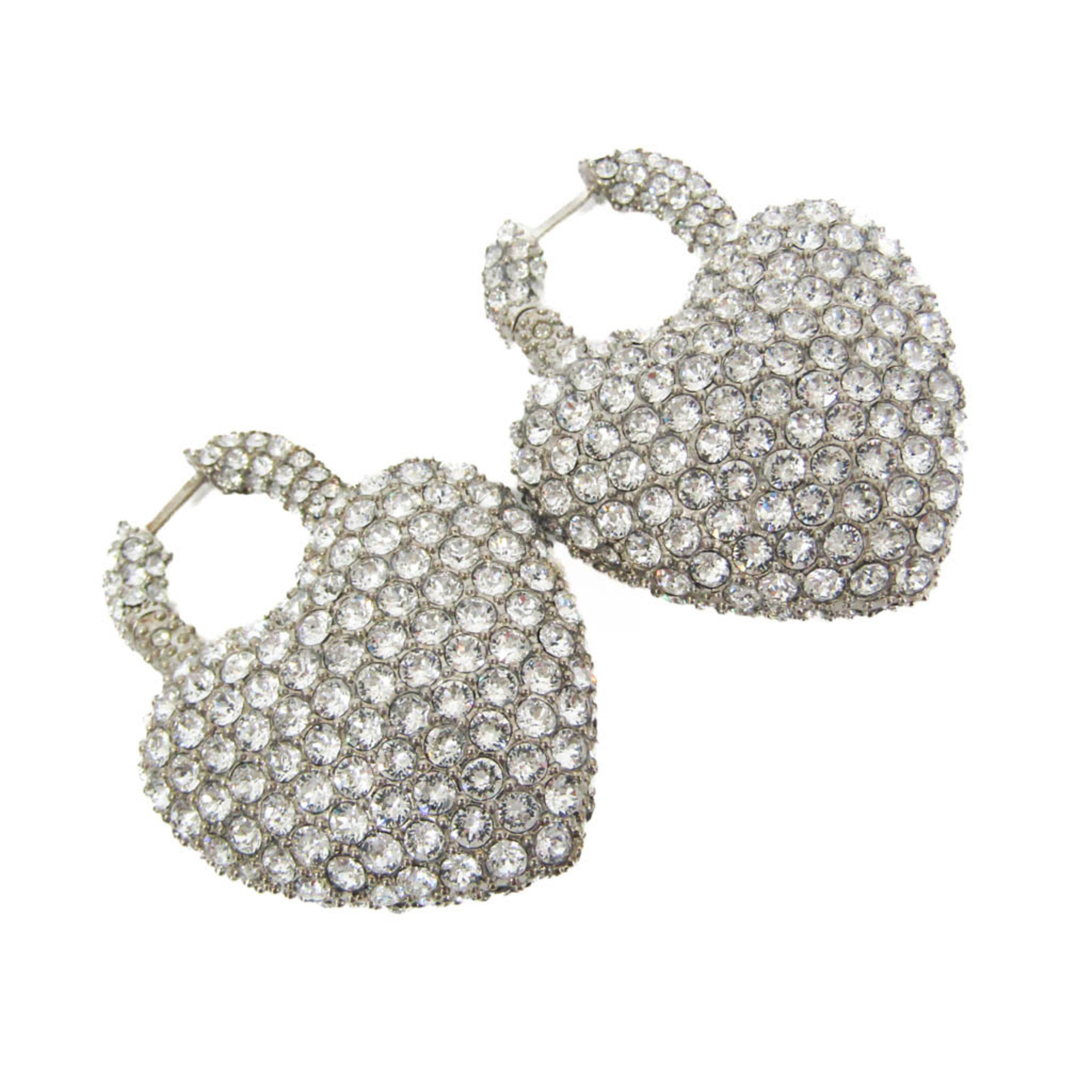 Balenciaga Minnie Xl Rhinestone Aluminum,Rhinestone Drop Earrings Silver